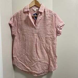 Pink and white Pleated Resort Style Top